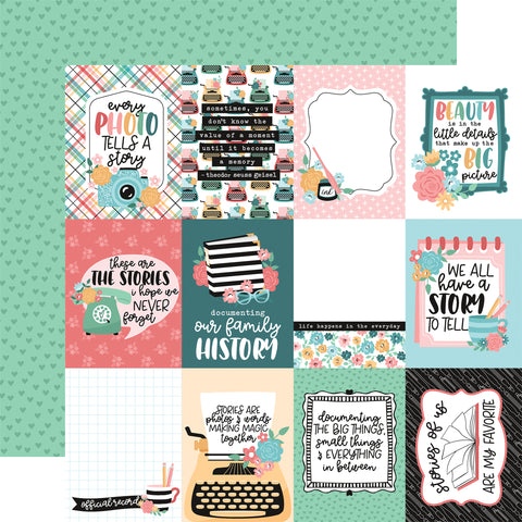 Echo Park - Telling Our Story - 12x12 Single Sheet / 3x4 Journaling Cards