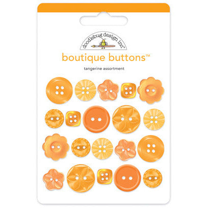 Doodlebug - Boutique Buttons - Tangerine / 2473