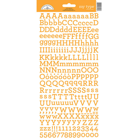 Doodlebug - My Type Alphabet Stickers - Tangerine