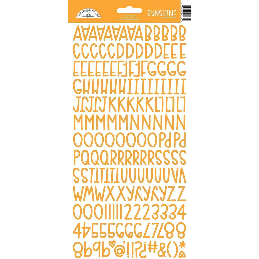 Doodlebug - Sunshine Alphabet Stickers - Tangerine
