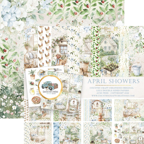 Country Craft Creations - April Showers - 8x8