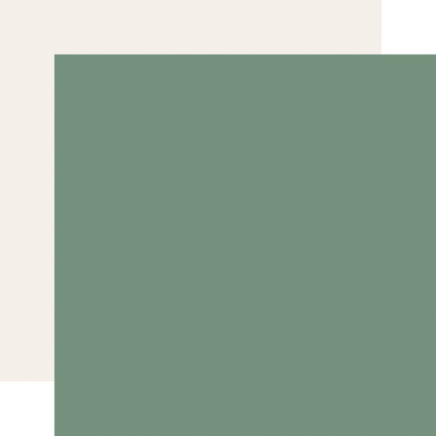 Echo Park - Wedding Bells - 12x12 Single Sheet - Coordinating Solids - Green / Cream