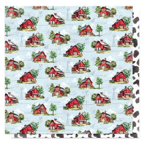 Photo Play - Willow Creek Highlands - 12x12 Single Sheets - Country Barns