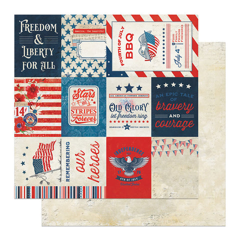 Photo Play - With Liberty - 12x12 Single Sheets - Old Glory
