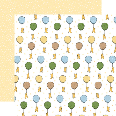 Echo Park - Winnie The Pooh Baby - 12x12 Patterned Paper - Baby On The Way Balloons