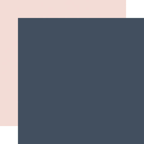 Echo Park - Winterland - 12x12 Single Sheet - Coordinating Solids - Navy / Lt. Pink
