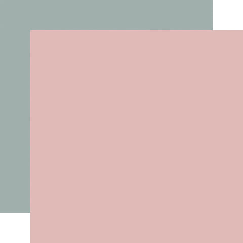 Echo Park - Winterland - 12x12 Single Sheet - Coordinating Solids - Pink / Green