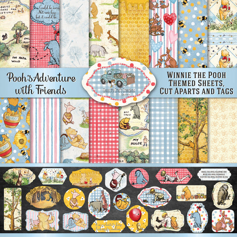 Country Craft Creations - Pooh's Adventure with Friends - 8x8 - Cotton Bristol