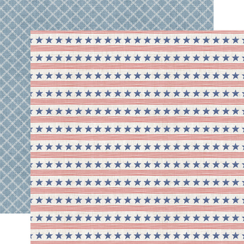 Echo Park - Yankee Doodle - 12x12 Single Sheet - Stars And Stripes Forever