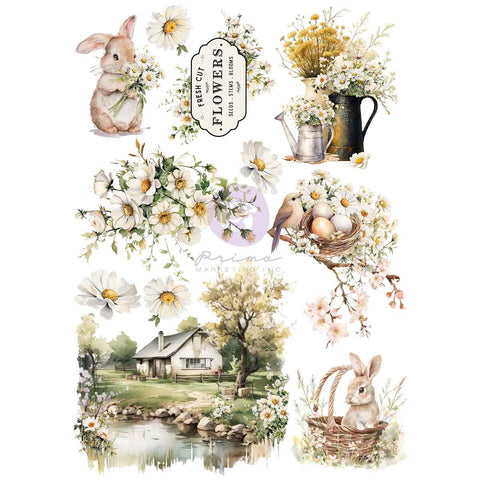 Prima - Among The Wildflowers - A4 Transfer Sheet