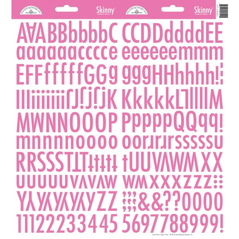Doodlebug - Skinny Alphabet Stickers - Bubblegum