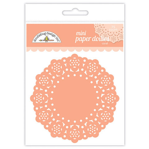 Doodlebug - Paper Doilies - Mini - Coral / 4615