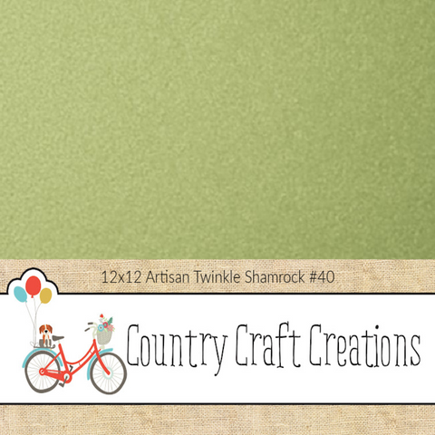 Artisan Cardstock Color Palette - 100 lb Twinkle Cardstock - Shamrock - Single Sheet #40