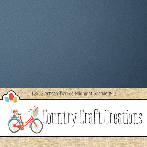 Artisan Cardstock Color Palette - 100 lb Twinkle Cardstock - Midnight Sparkle - Single Sheet #42