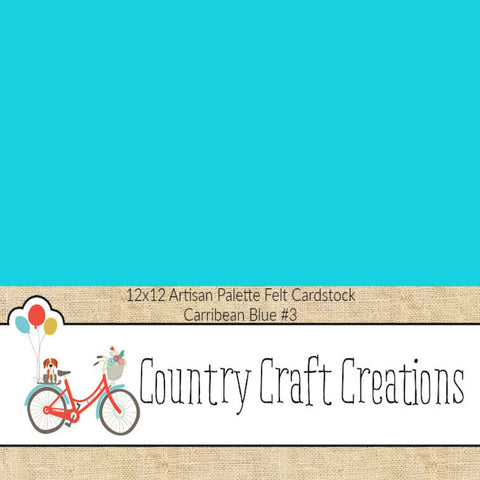 Artisan Cardstock Color Palette - Felt Cardstock - Carribean Blue #3 - Single Sheet