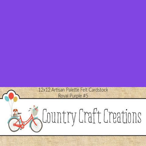Artisan Cardstock Color Palette - Felt Cardstock - Royal Purple #5 - Single Sheet