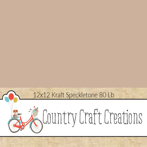 Artisan Cardstock - 80 LB - Kraft Speckle - 12x12 Single Sheet
