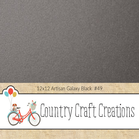 Artisan Cardstock Color Palette - 100 lb Twinkle Cardstock - Galaxy Black  - Single Sheet #49