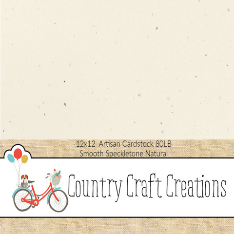 Artisan Cardstock - 12x12 80lb Solid Cardstock - Speckletone Natural- Pack of 24