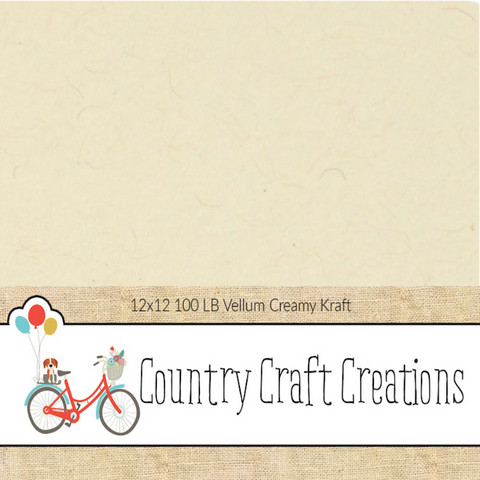 Artisan Cardstock - Vellum Creamy Kraft 100lb / 24 PK / 12 x12 Sheets