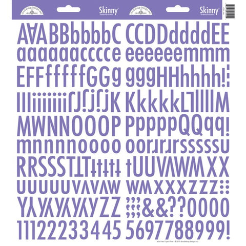 Doodlebug - Skinny Alphabet Stickers - Lilac
