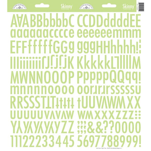 Doodlebug - Skinny Alphabet Stickers - Limeade