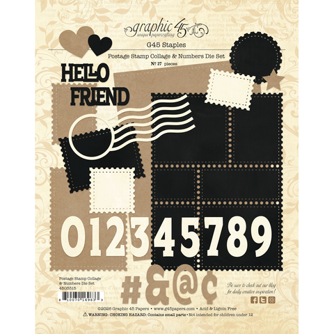 G45 - Postage Stamp & Numbers Die Set