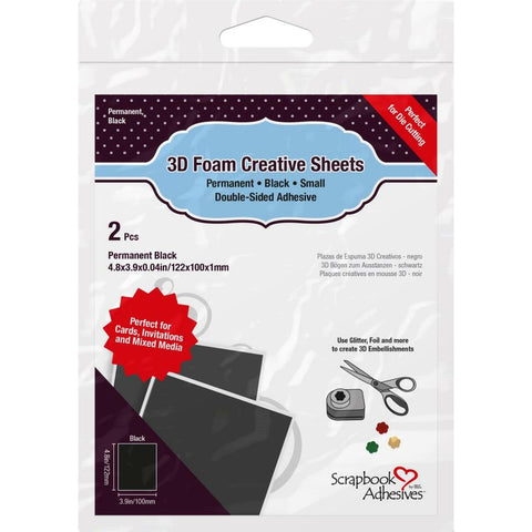 Scrapbook Adhesives - Crafty 3D Foam Creative Sheets  - Black Small