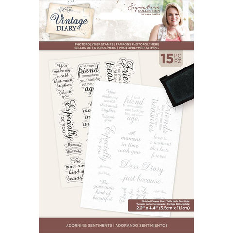 Sara Signature Vintage Diary - Clear Stamps 15/Pkg