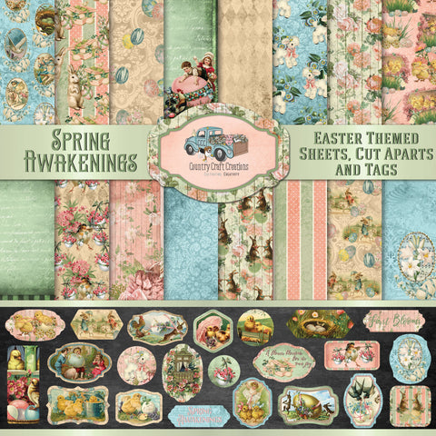 Country Craft Creations - Spring Awakenings - 12x12 27 sheets with Die Cuts