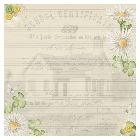 Country Craft Creations - Schoolhouse Memories - 28 sheets of  12x12- Cotton Bristol