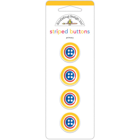 Doodlebug - Doggone Cute - Primary Striped Buttons / 1325