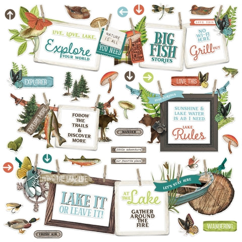 Simple Stories - Simple Vintage Lakeside - Banner Stickers