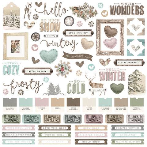 Simple Stories - Simple Vintage Winter Woods - 12 x 12 Cardstock Stickers