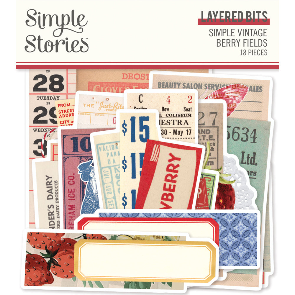 Simple Stories - Simple Vintage Berry Fields - Layered Bits & Pieces