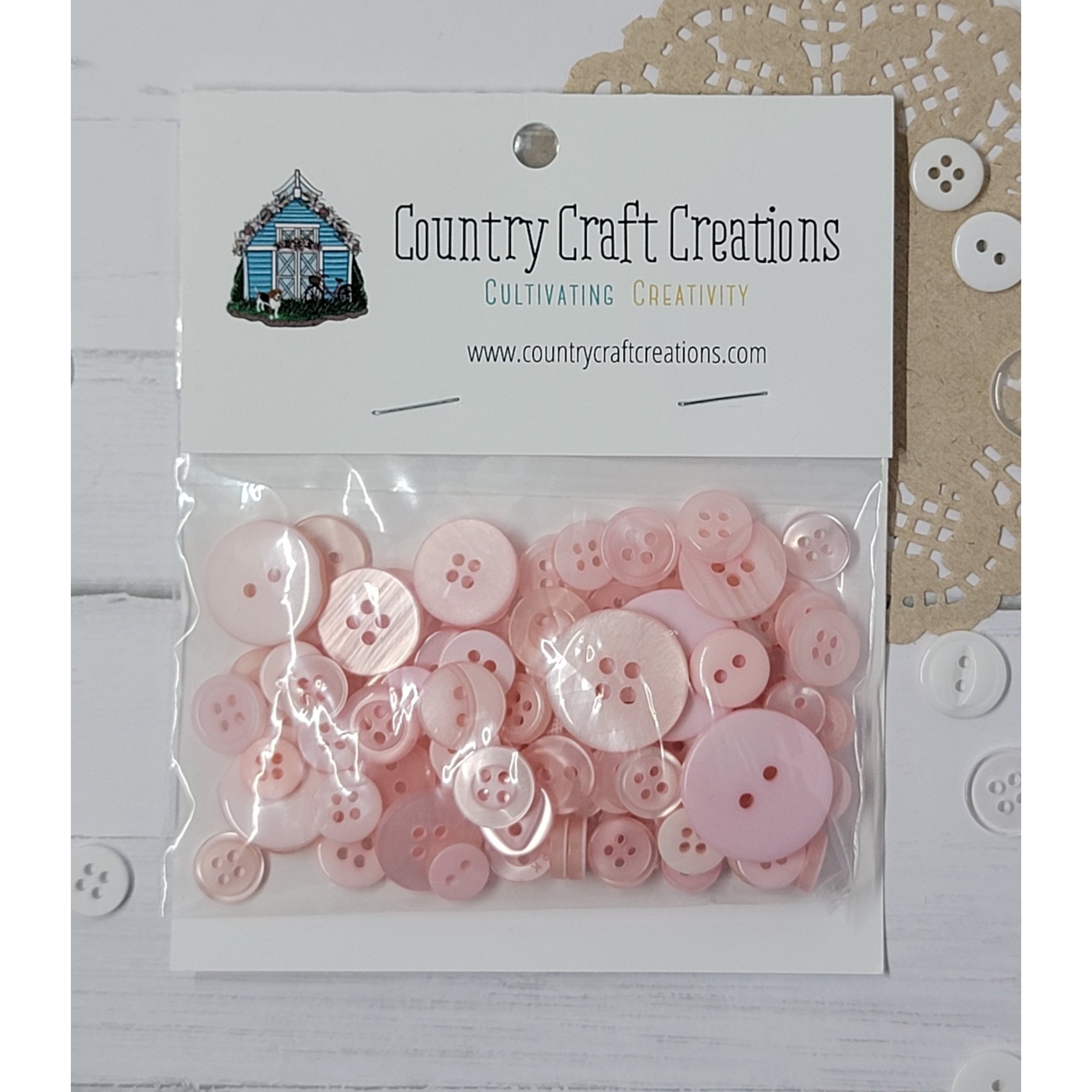 Buttons - Granny's Craft Buttons - Apple Blossom – Country Craft