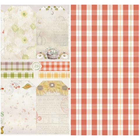 Country Craft Creations - Plaid Pumpkin Patch  12x12 - 31 Sheets  - Cotton Bristol