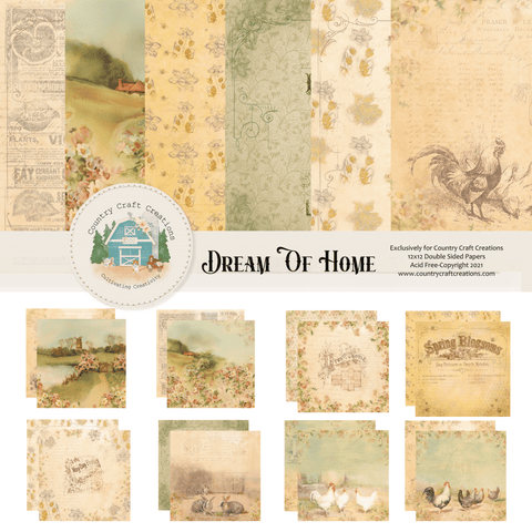 Country Craft Creations - Dream of Home - 12x12 - 28 Sheets - Cotton Bristol