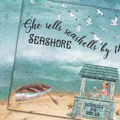 Country Craft Creations - By The Seaside - 8x8 - Cotton Bristol