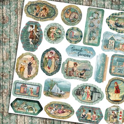 Country Craft Creations - By The Seaside - 8x8 - Cotton Bristol