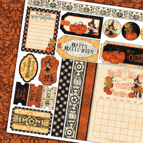 Country Craft Creations - Remember the Time Calendar Cut Apart Sheets - 12x12 - Single Sheets  - October