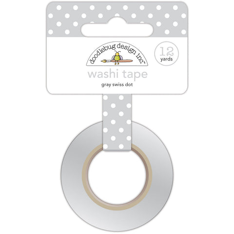 Doodlebug - Pretty Kitty - Washi Tape - Gray Swiss Dot / 3658