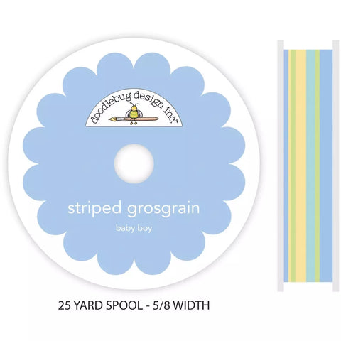 Ribbon - Doodlebug - Baby Boy Striped Grosgrain 5/8"