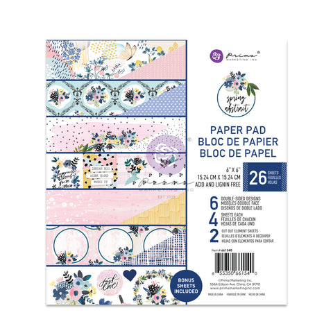 Prima - Spring Abstract Collection - 6x6 Paper Pad with 26 sheets