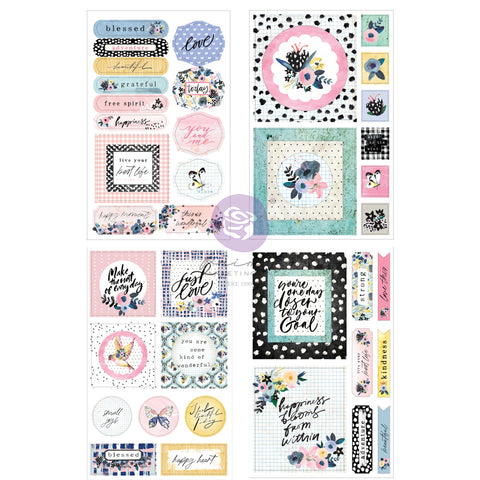 Prima - Spring Abstract Collection - Cut Out & Sticker Sheets / 8 sheets