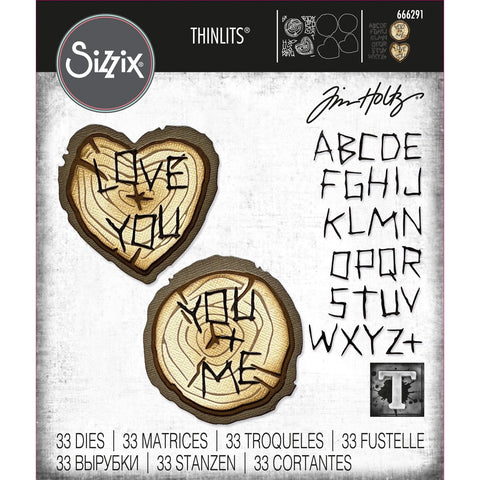 Sizzix - Thinlits Die by Tim Holtz - Wood Slice / 33 pieces