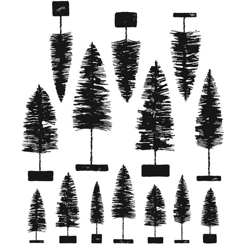 Tim Holtz - Cling Stamps / Bottlebrush Trees