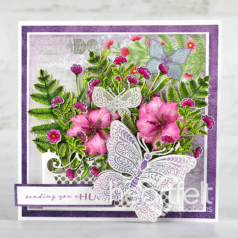 Heartfelt Creations - Floral Butterfly / Accents - Cling Stamp/3952**