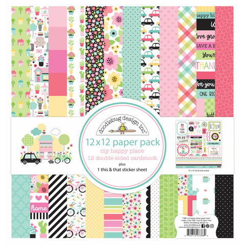 Doodlebug - My Happy Place Collections - 12x12 Paper Pad