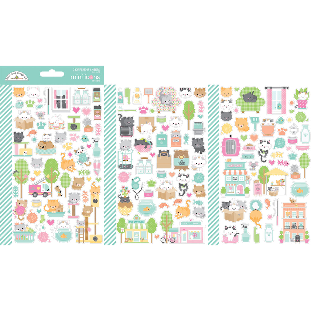 Doodlebug - Pretty Kitty - Mini Icons Stickers / 7613